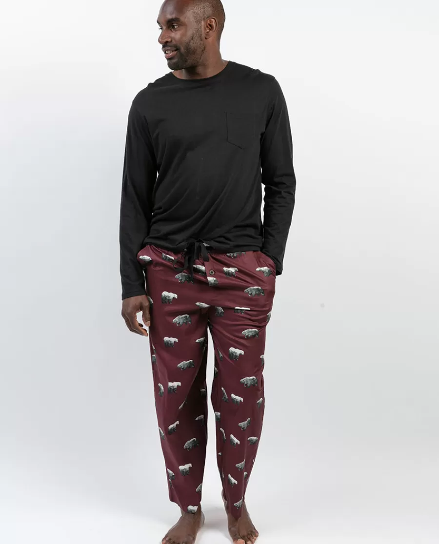 Fashion Harley Jersey T-Shirt And Polar Bear Print Pyjama Set Men Pyjama Sets