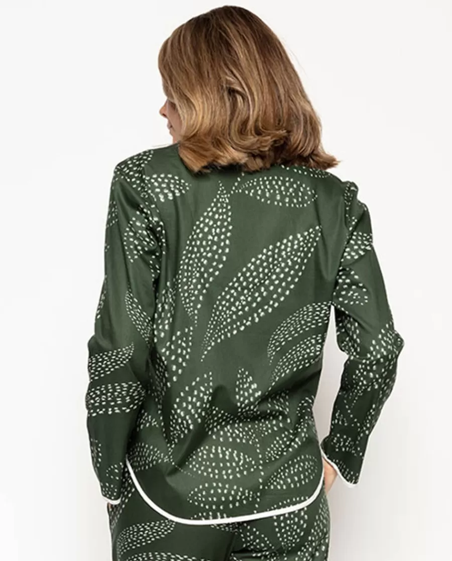 Outlet Imogen Leaf Print Pyjama Top Women Pyjama Tops