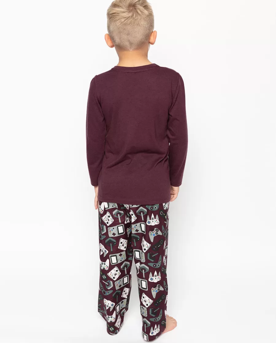 Online Jack Burgundy Jersey T-Shirt And Gamer Print Pyjama Set Kids Boys Pyjamas