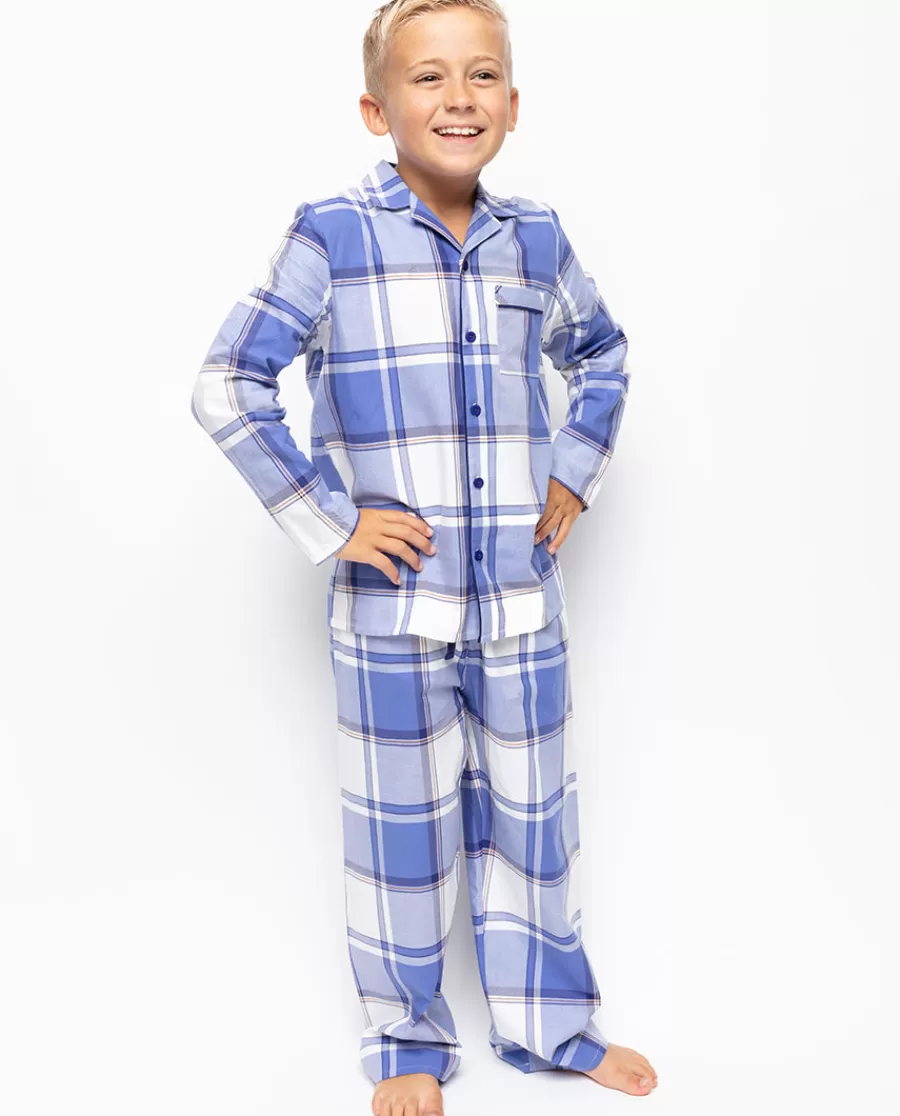 New Jamie Boys Check Pyjama Set Kids Boys Pyjamas