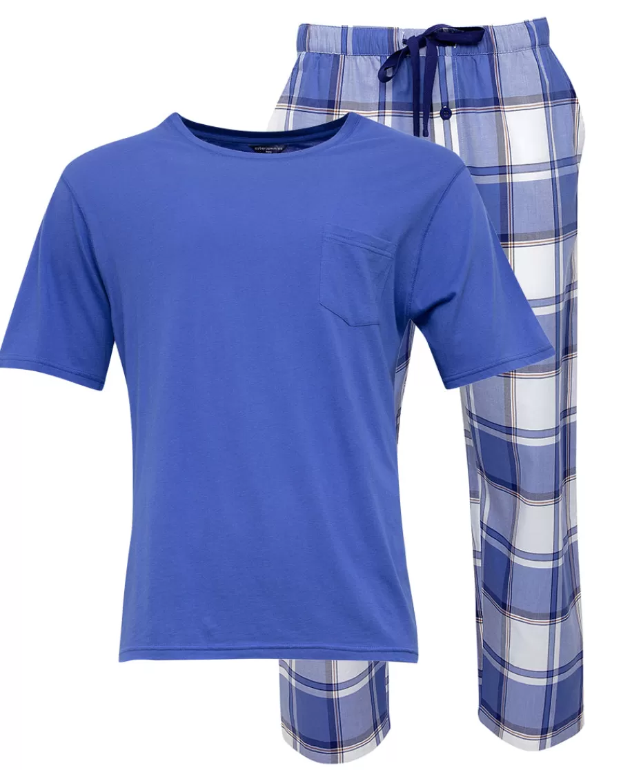 Sale Jamie Jersey T-Shirt And Check Pyjama Set Men Pyjama Sets