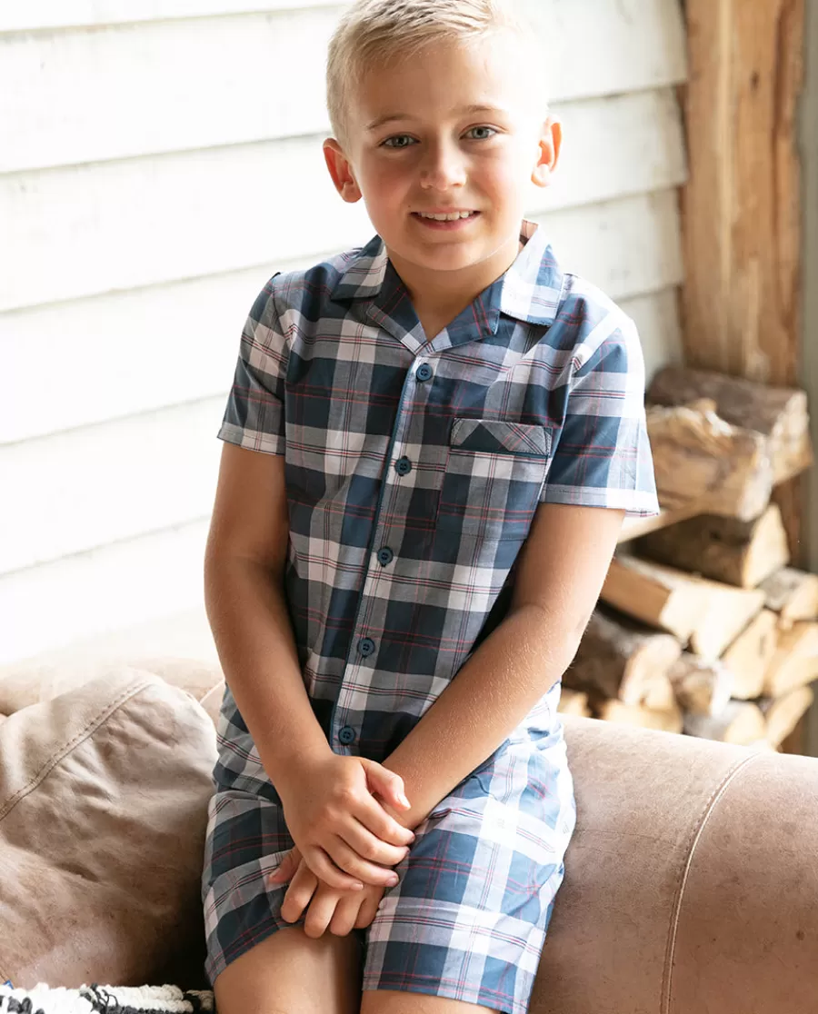 Fashion Jasper Boys Check Shorty Set Kids Kids Shorty Sets