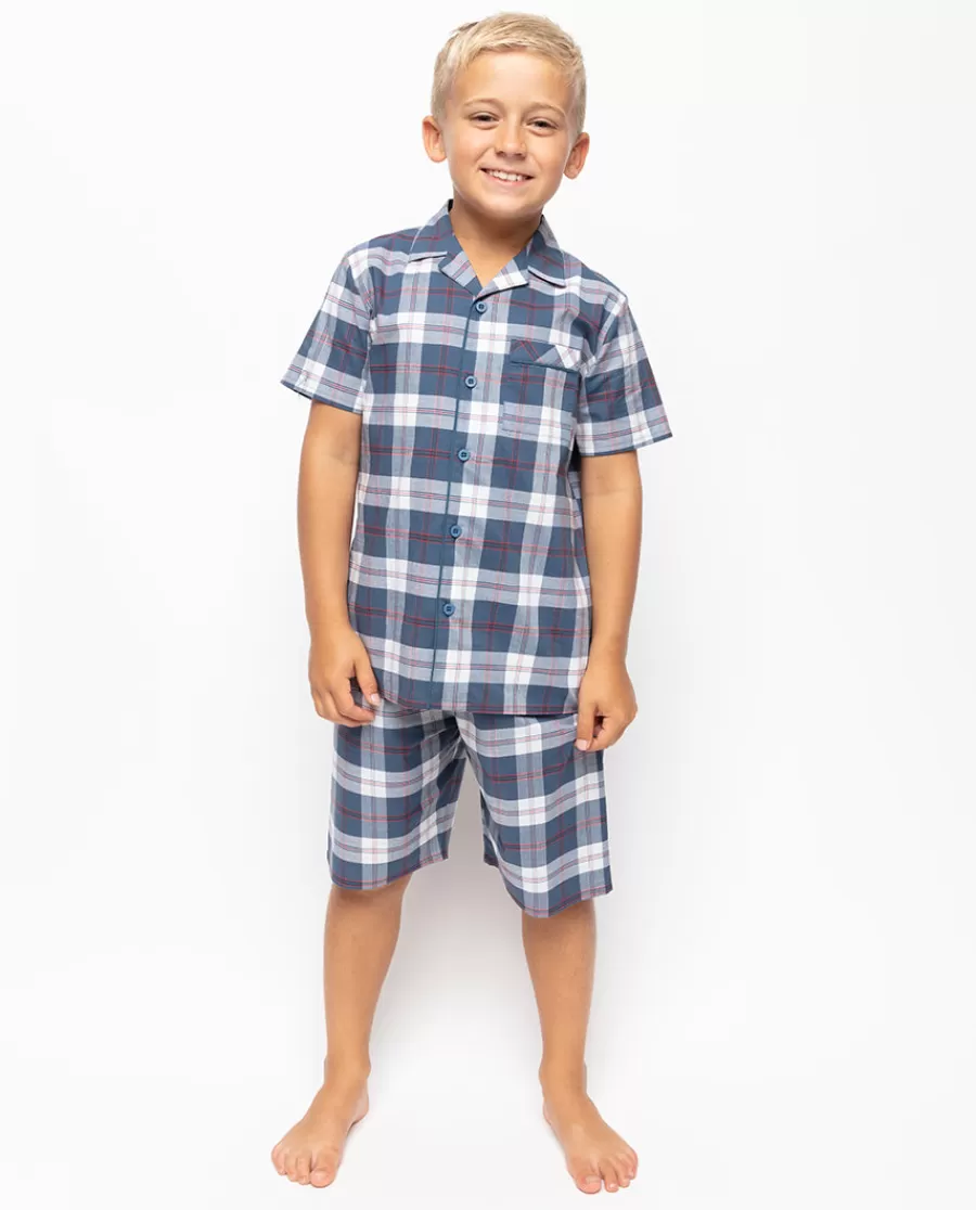 Cheap Jasper Boys Check Shorty Set Kids Boys Pyjamas