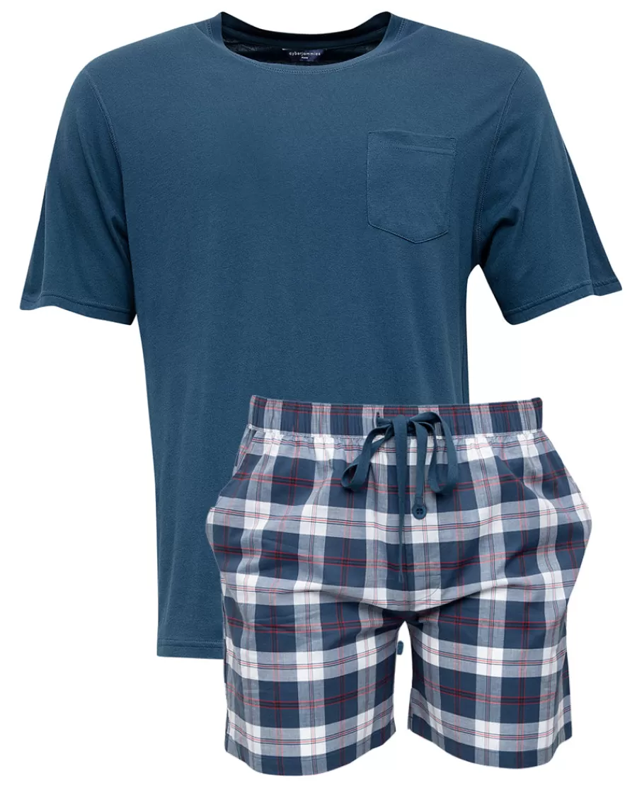 Online Jasper Jersey T-Shirt And Check Shorty Set Men Pyjama Sets