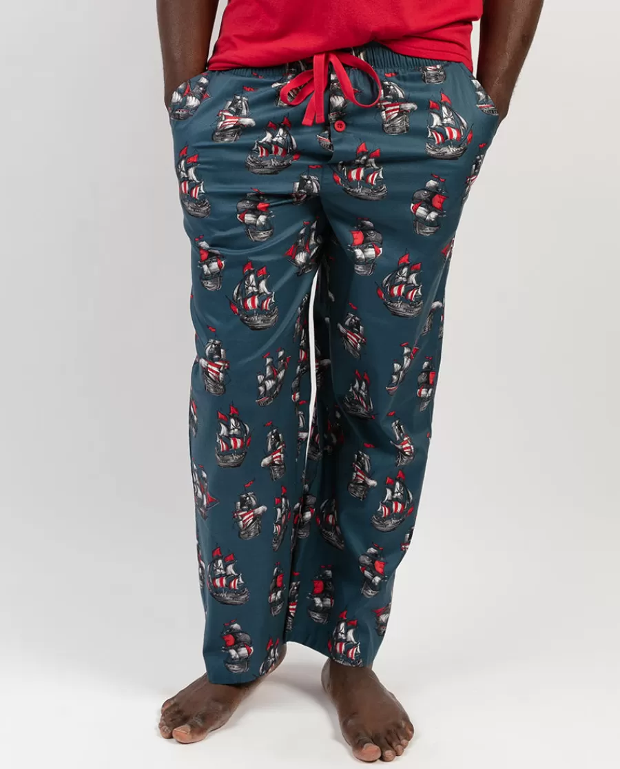 Shop Jasper Pirate Ship Print Pyjama Bottoms Men Pyjama Bottoms