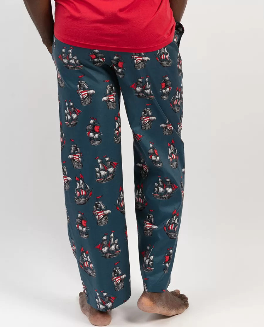 Shop Jasper Pirate Ship Print Pyjama Bottoms Men Pyjama Bottoms