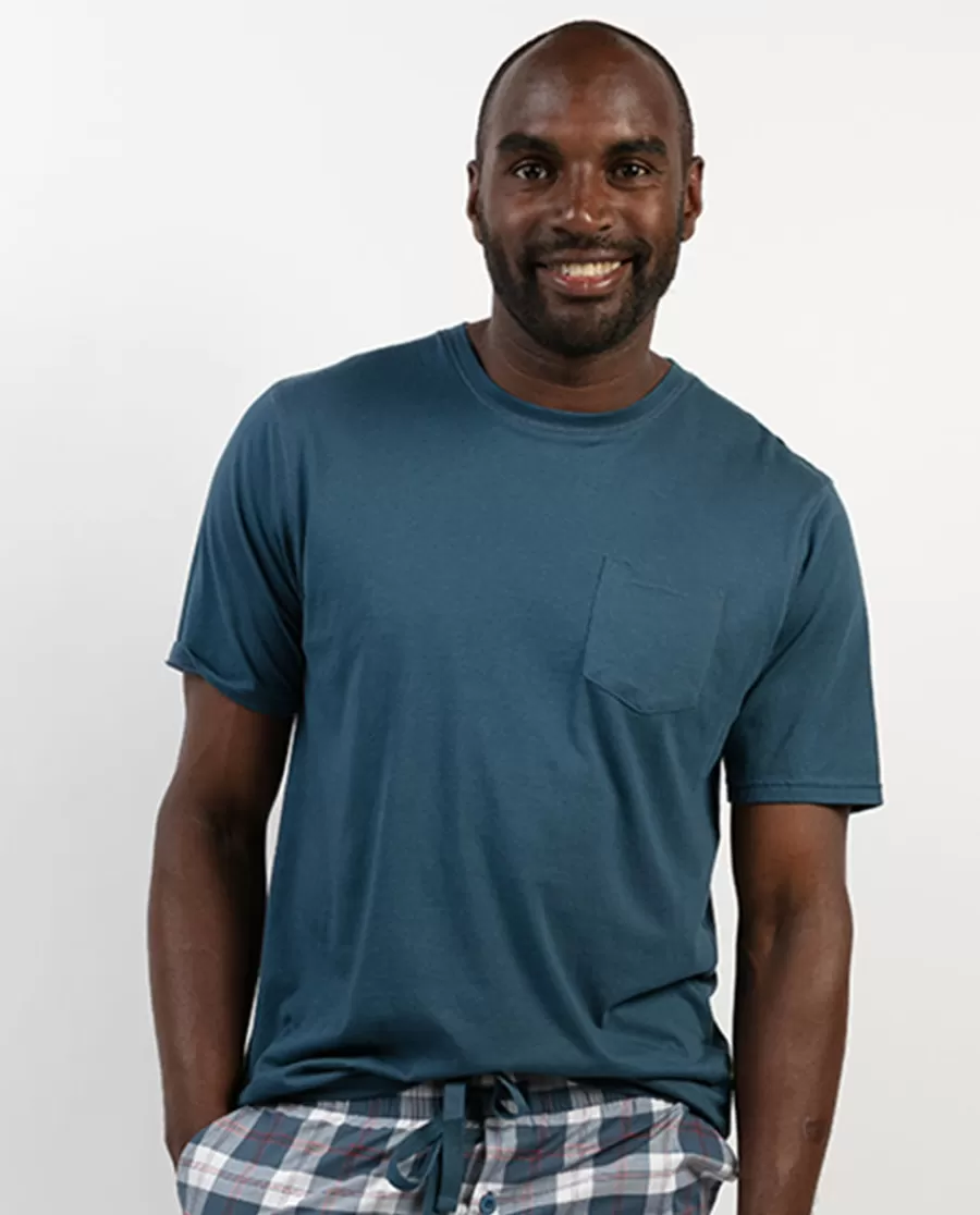 Online Jasper Teal Jersey T-Shirt Men Pyjama Tops