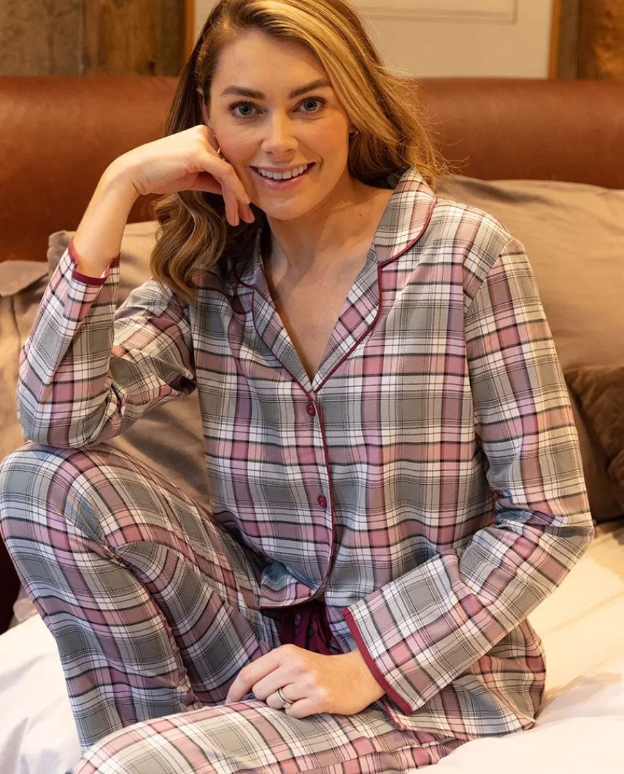 Sale Jessica Lightly Brushed Check Pyjama Set Women Pyjama Sets