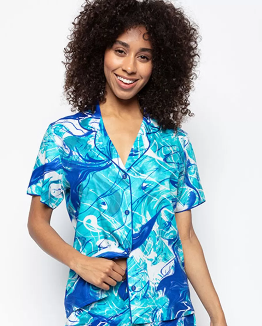 New Joni Splash Print Pyjama Top Women Pyjama Tops