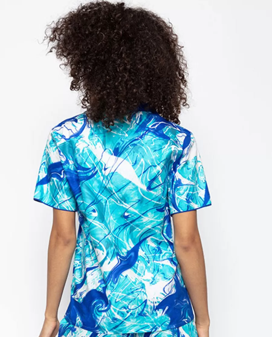 New Joni Splash Print Pyjama Top Women Pyjama Tops