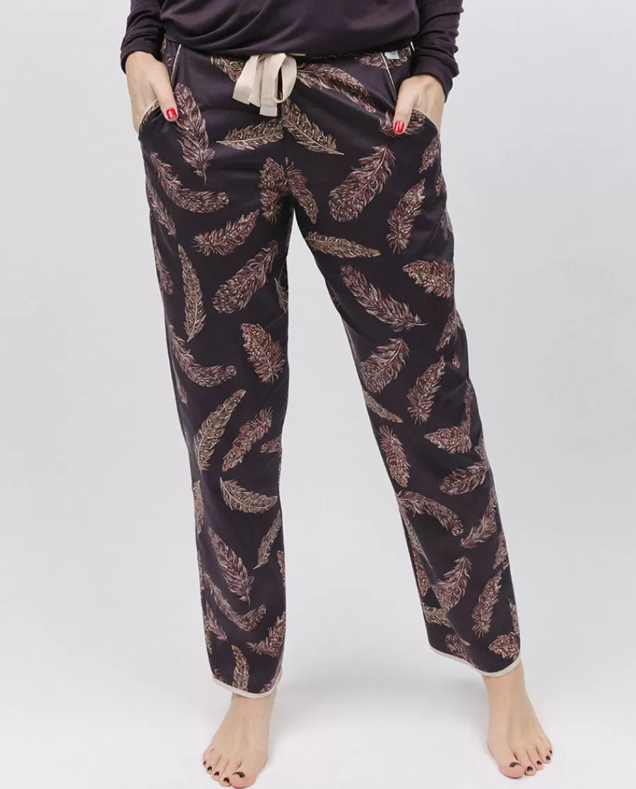 New Lana Feather Print Pyjama Bottoms Women Pyjama Bottoms