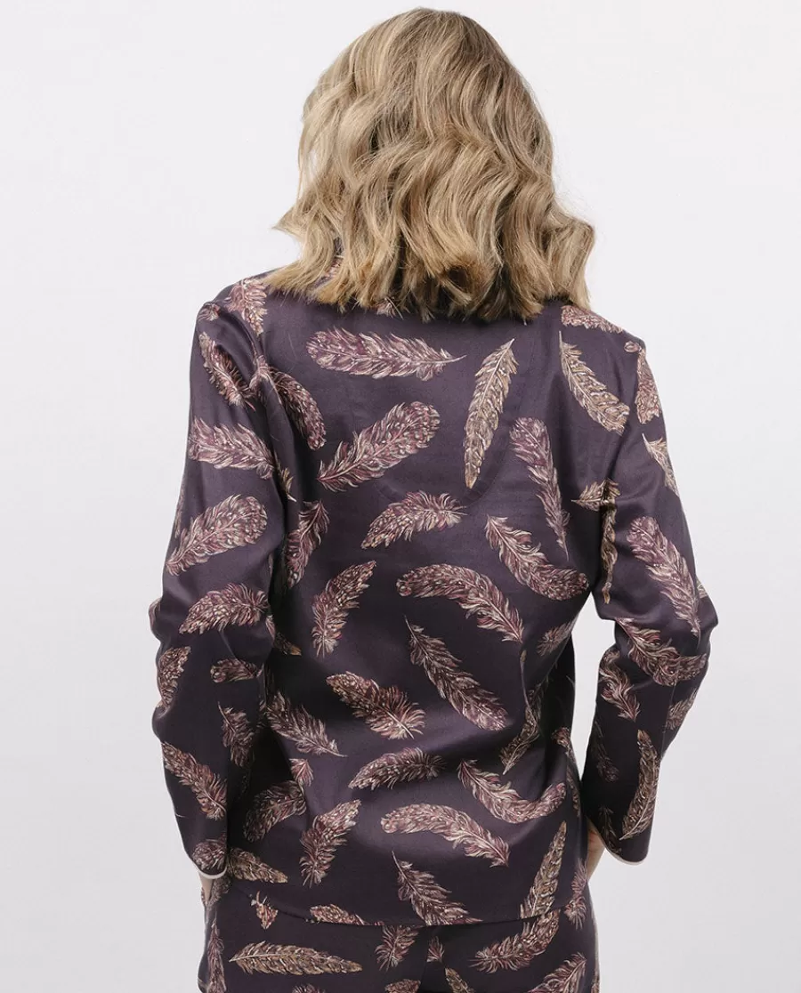 Outlet Lana Feather Print Pyjama Top Women Pyjama Tops
