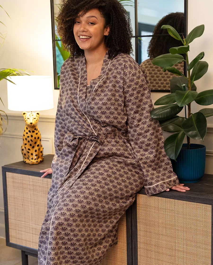Best Sale Lana Geo Print Long Dressing Gown Women Dressing Gowns