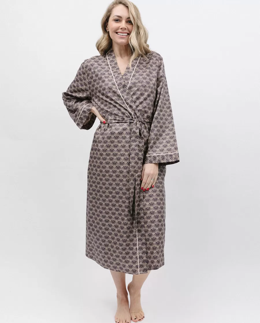 Best Sale Lana Geo Print Long Dressing Gown Women Dressing Gowns