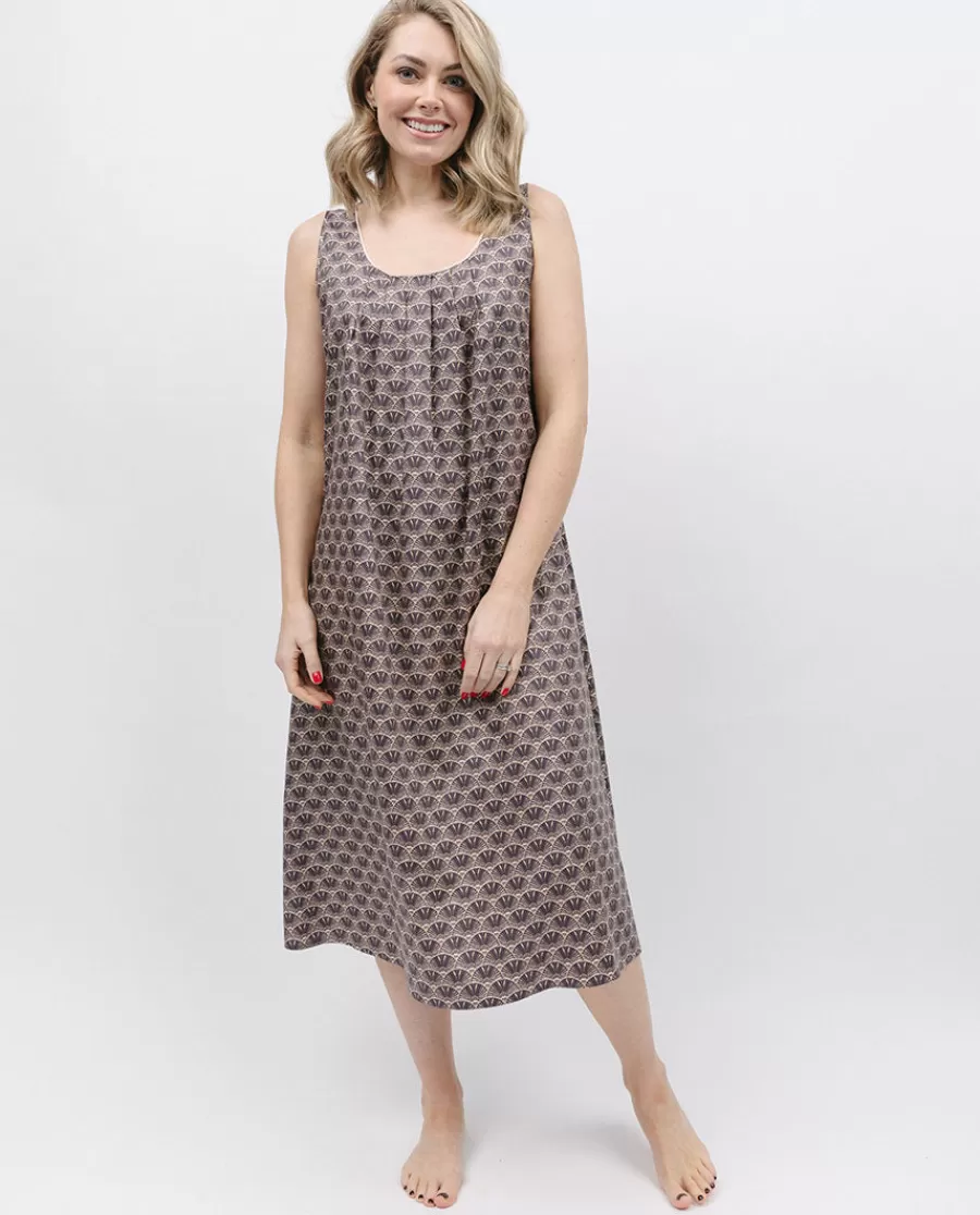 Hot Lana Geo Print Long Nightdress Women Nightdresses