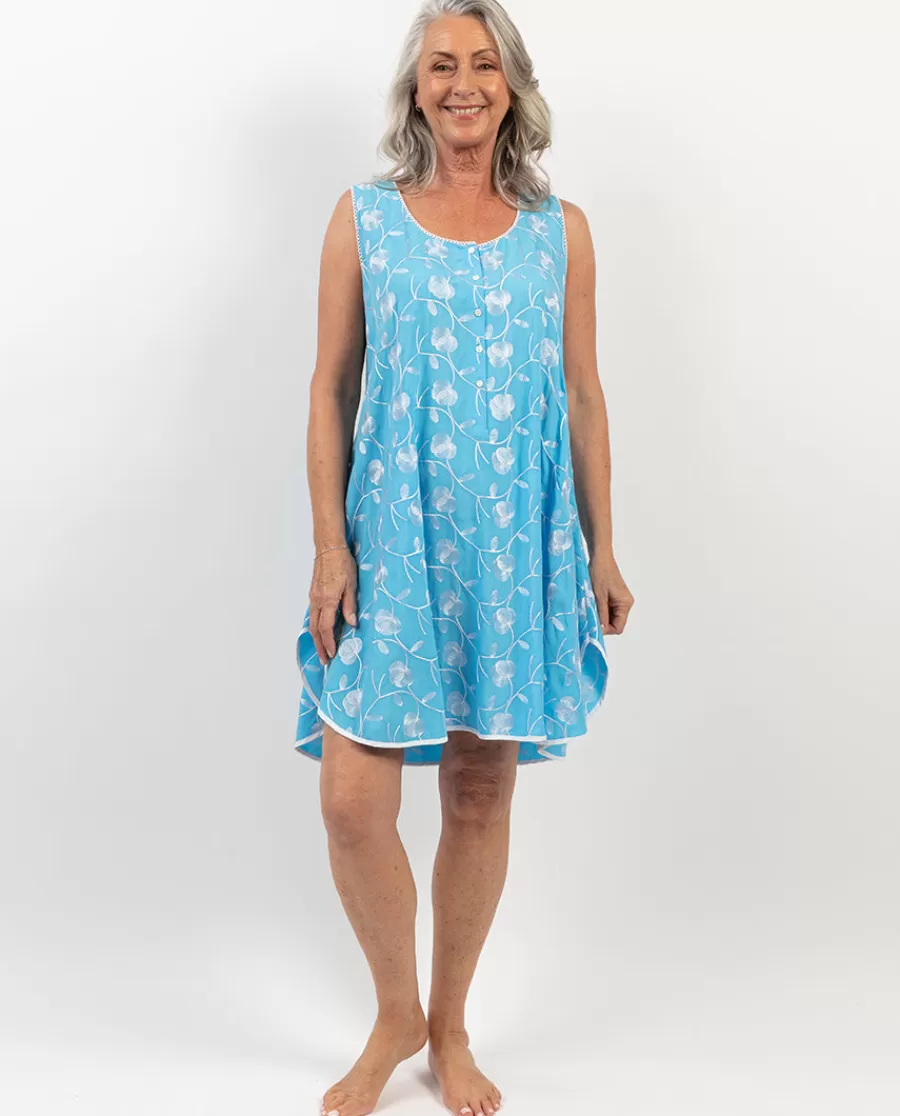 Shop Leona Lace Trim Embroidered Swing Nightdress Women Nightdresses