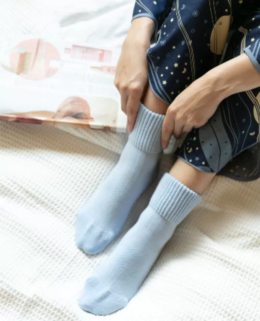 Online Light Blue Bamboo Socks Women Socks