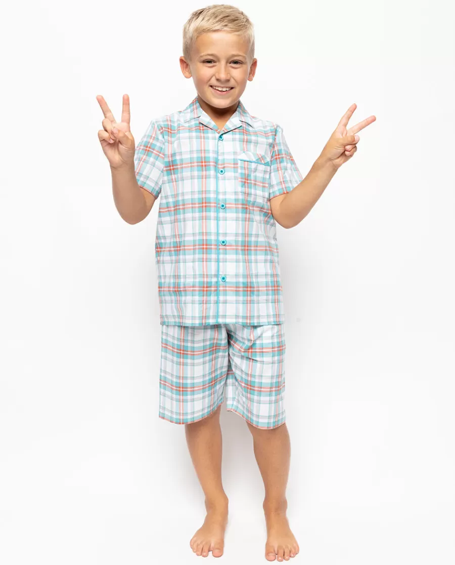 Best Sale Luca Boys Check Shorty Set Kids Boys Pyjamas