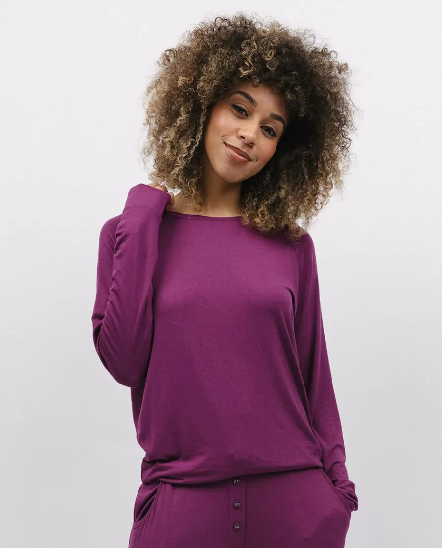 Flash Sale Magenta Slouch Jersey Pyjama Top Women Loungewear