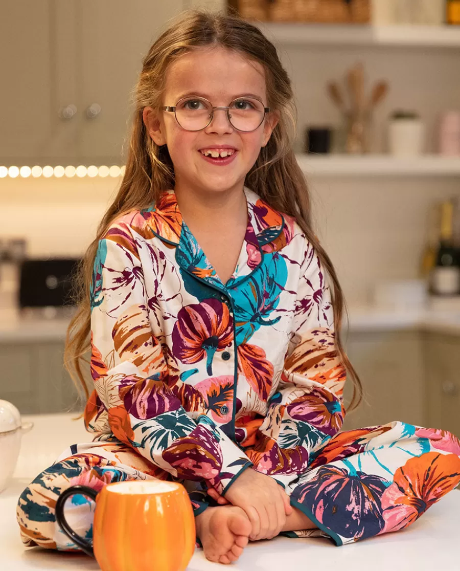 Store Maple Girls Pumpkin Print Pyjama Set Kids Girls Pyjamas