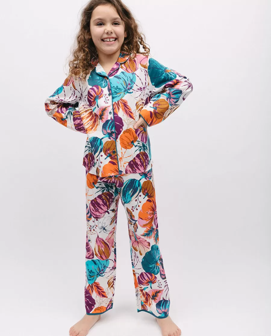 Store Maple Girls Pumpkin Print Pyjama Set Kids Girls Pyjamas