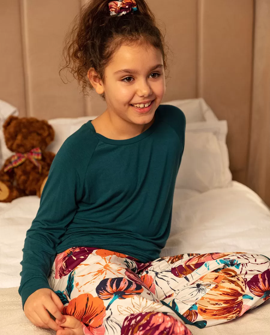 Best Sale Maple Girls Slouch Jersey Top And Pumpkin Print Pyjama Set Kids Girls Pyjamas