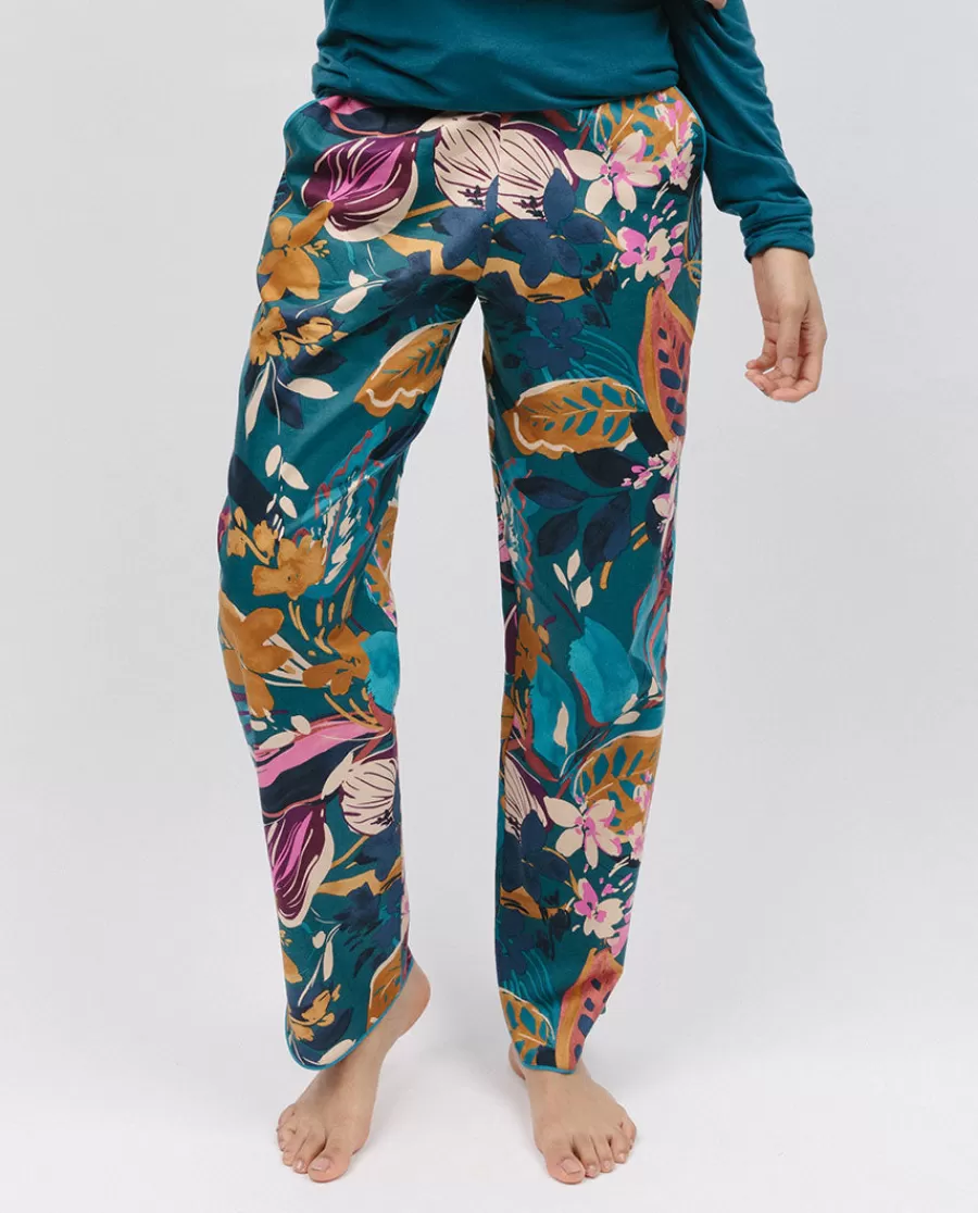 Cheap Maple Leaf Print Pyjama Bottoms Women Pyjama Bottoms