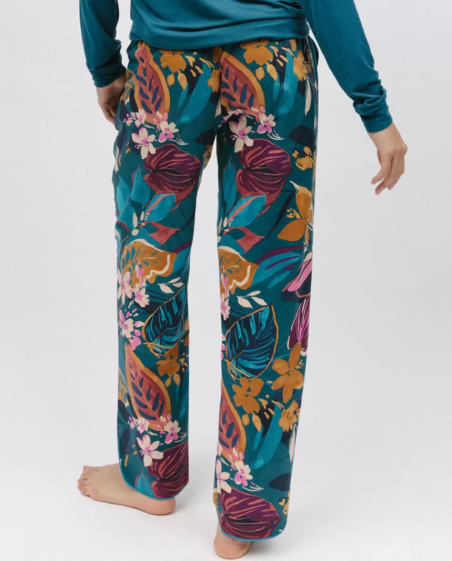 Cheap Maple Leaf Print Pyjama Bottoms Women Pyjama Bottoms