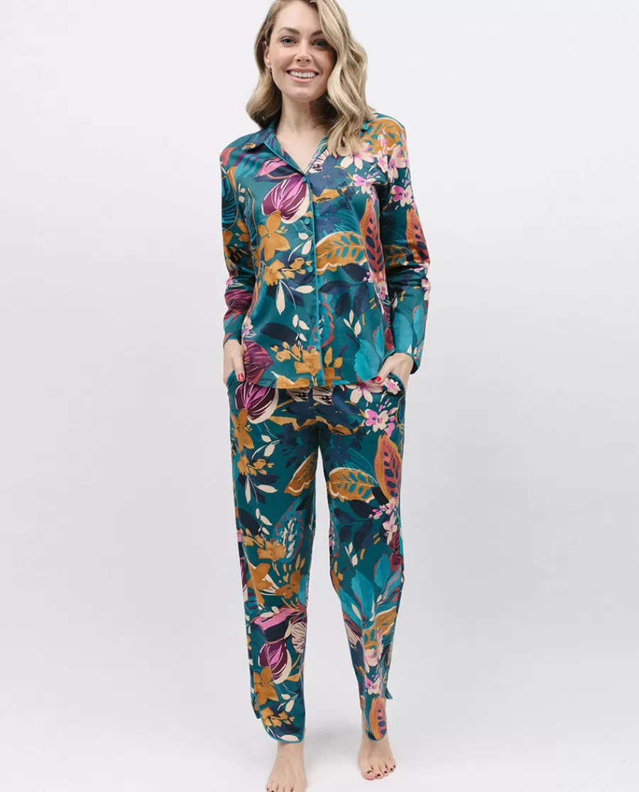 Best Maple Leaf Print Pyjama Set Women Pyjama Sets