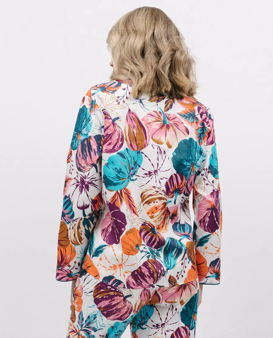 Online Maple Pumpkin Print Pyjama Top Women Pyjama Tops