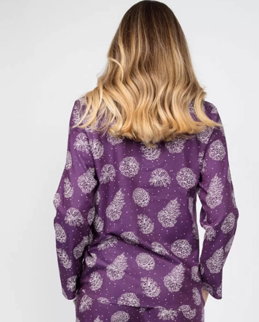 Cheap Margo Pinecone Print Pyjama Top Women Pyjama Tops