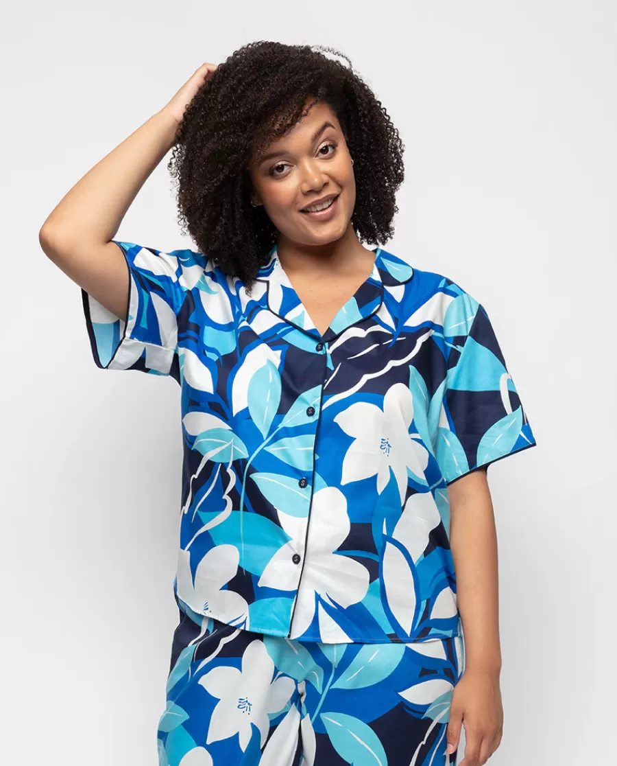 Clearance Marie Floral Print Pyjama Top Women Pyjama Tops