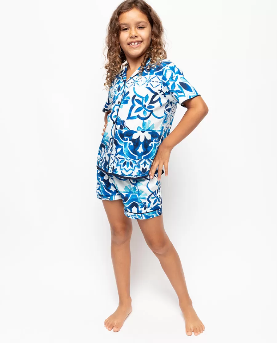 Clearance Marie Girls Tile Print Shorty Set Kids Kids Shorty Sets