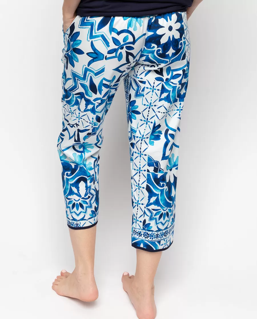 Hot Marie Tile Print Cropped Pyjama Bottoms Women Pyjama Bottoms