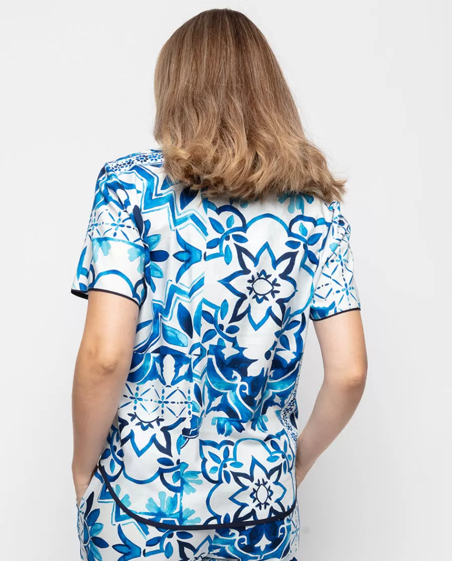 Best Marie Tile Print Pyjama Top Women Pyjama Tops