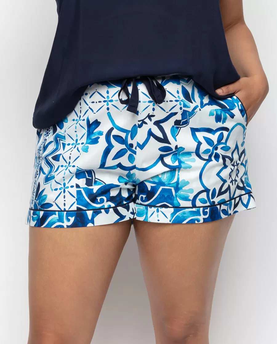 Sale Marie Tile Print Shorts Women Pyjama Bottoms