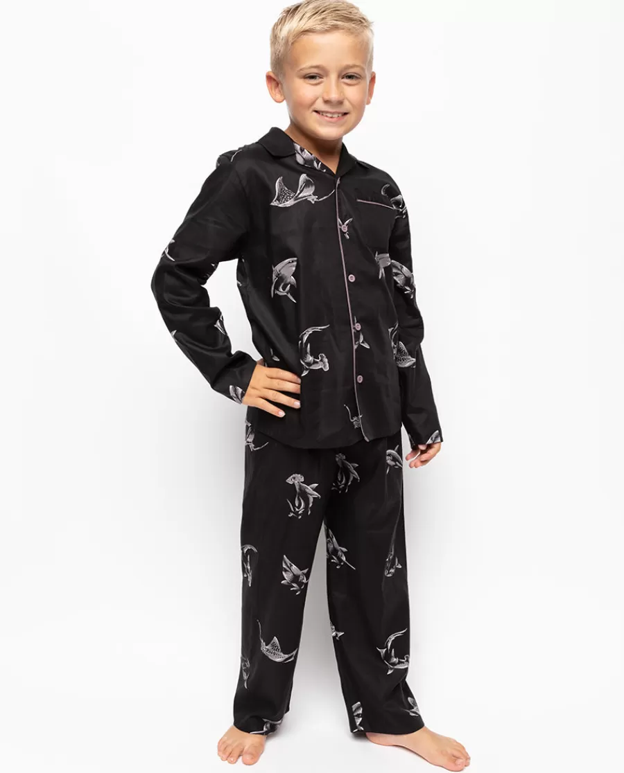 Cheap Mason Boys Shark Print Pyjama Set Kids Boys Pyjamas