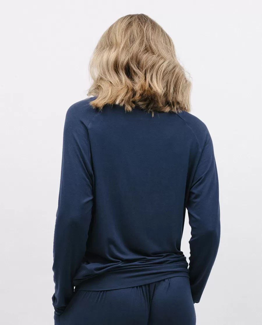 Shop Navy Slouch Jersey Pyjama Top Women Loungewear