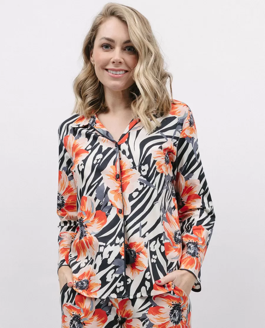 Sale Nicole Animal Floral Print Pyjama Top Women Pyjama Tops