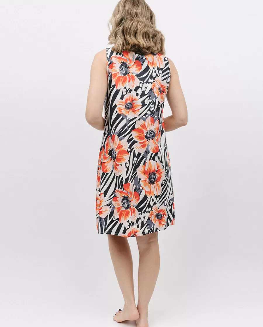 New Nicole Animal Floral Print Short Nightdress Women Nightdresses