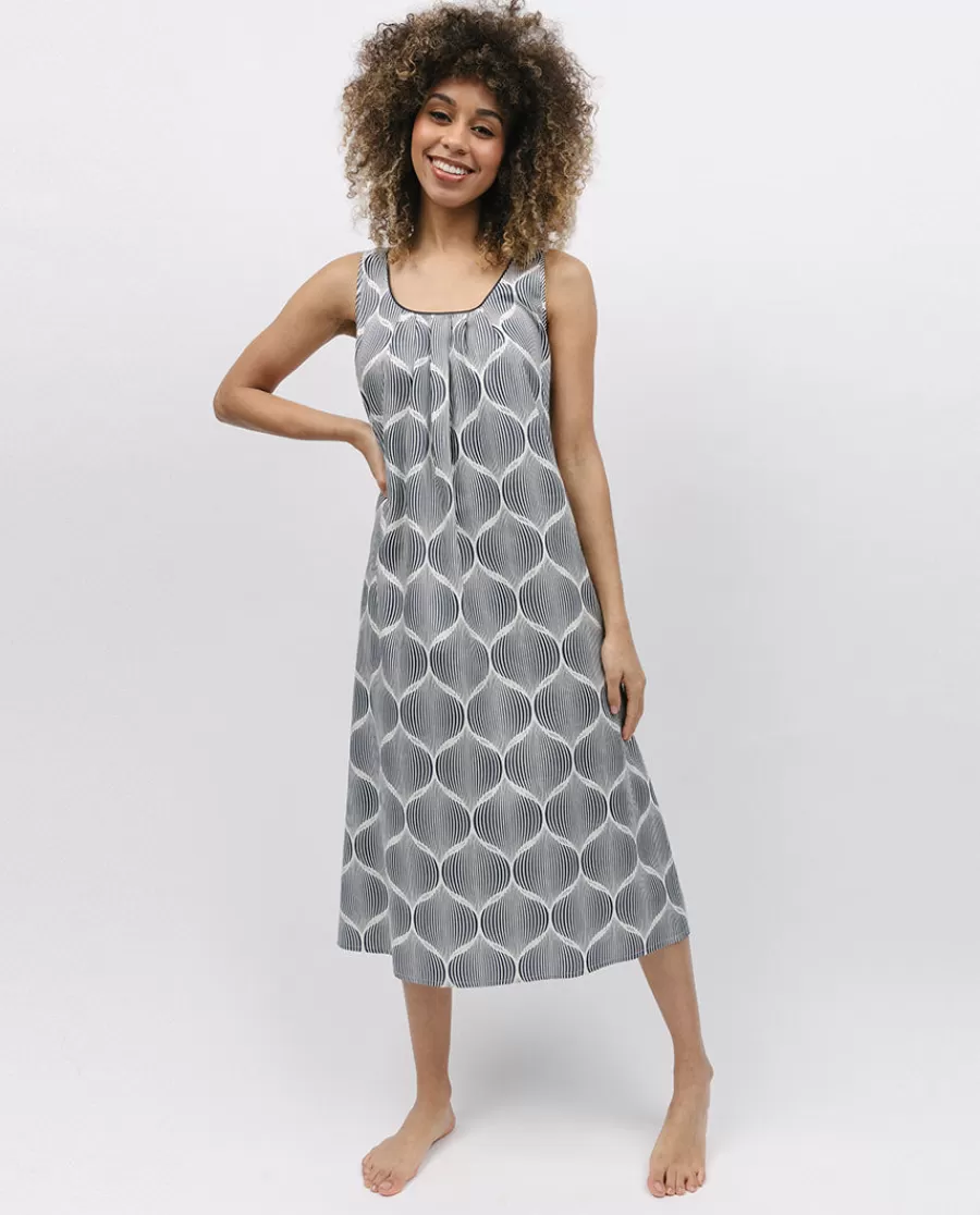 Flash Sale Nicole Geo Print Long Nightdress Women Nightdresses
