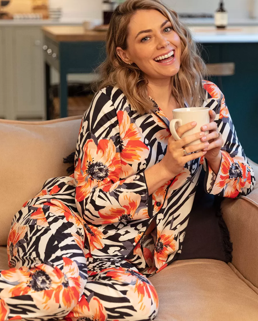 New Nicole Womens Animal Floral Print Pyjama Set Women Pyjama Sets