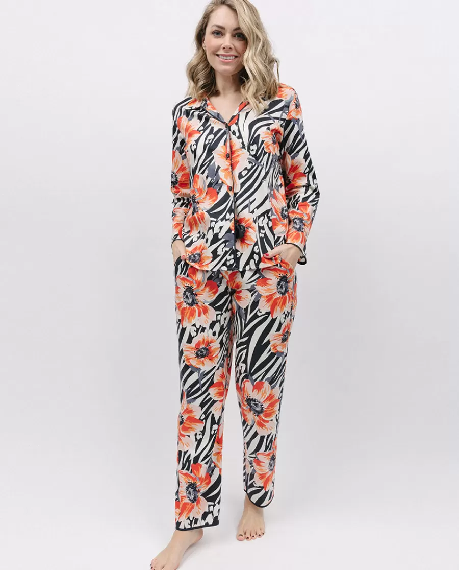 New Nicole Womens Animal Floral Print Pyjama Set Women Pyjama Sets