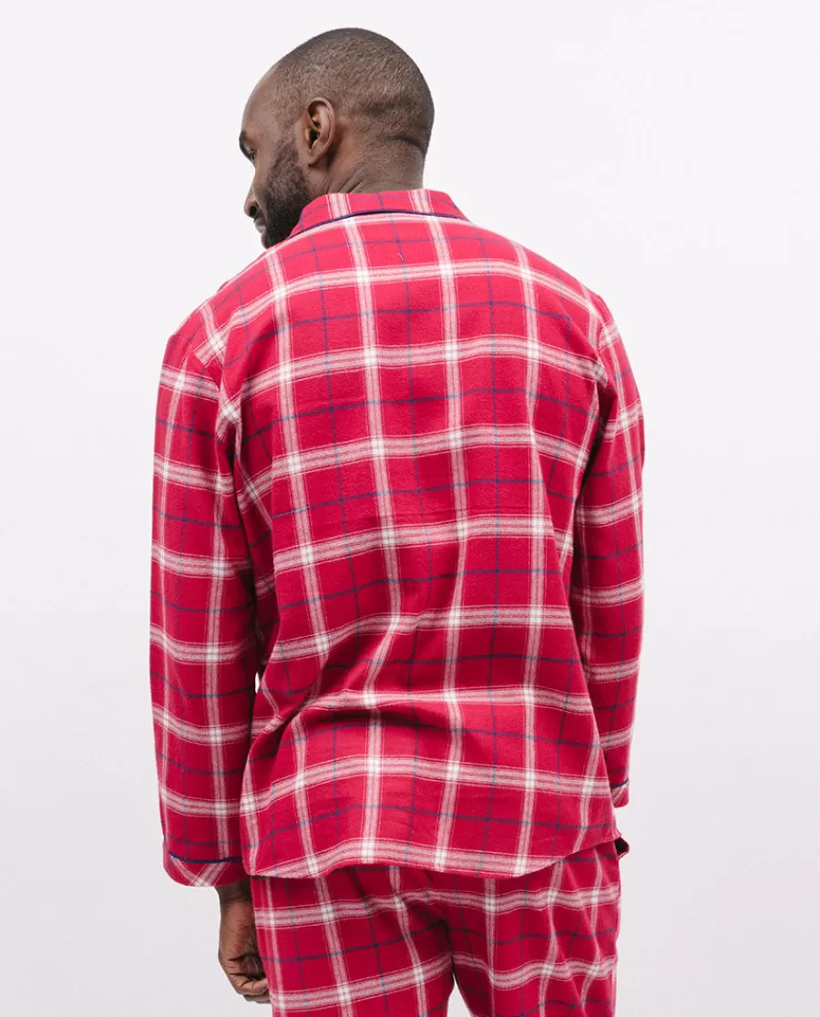 Fashion Noel Mens Super Cosy Check Pyjama Top Men Pyjama Tops