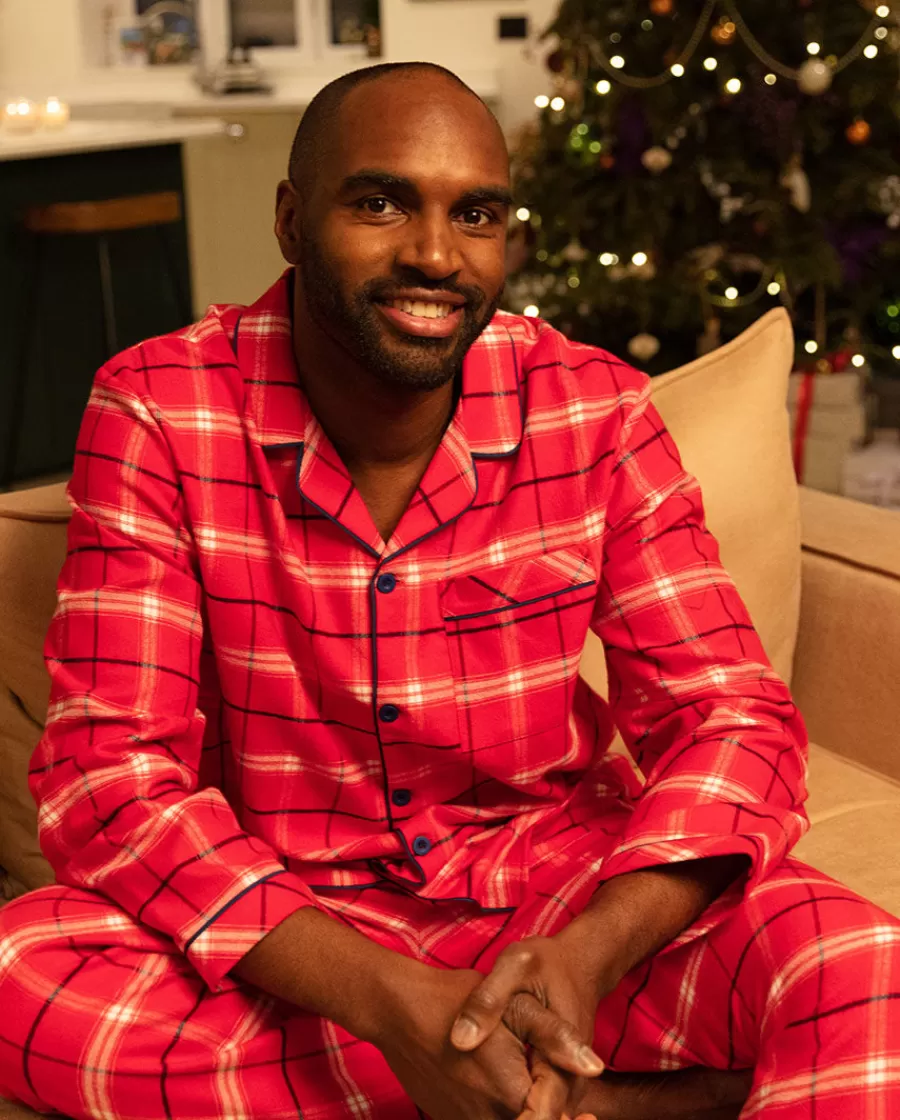 Fashion Noel Mens Super Cosy Check Pyjama Top Men Pyjama Tops