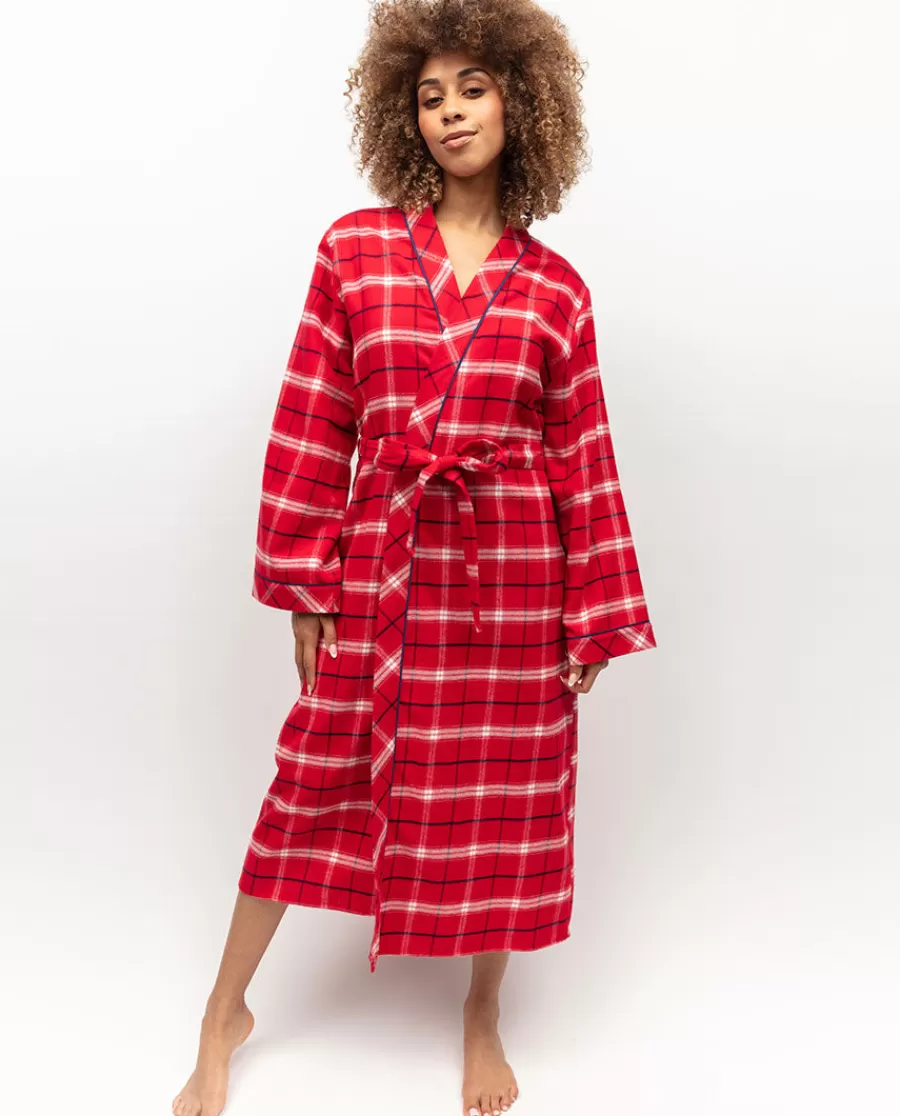 Outlet Noel Womens Super Cosy Check Long Dressing Gown Women Dressing Gowns
