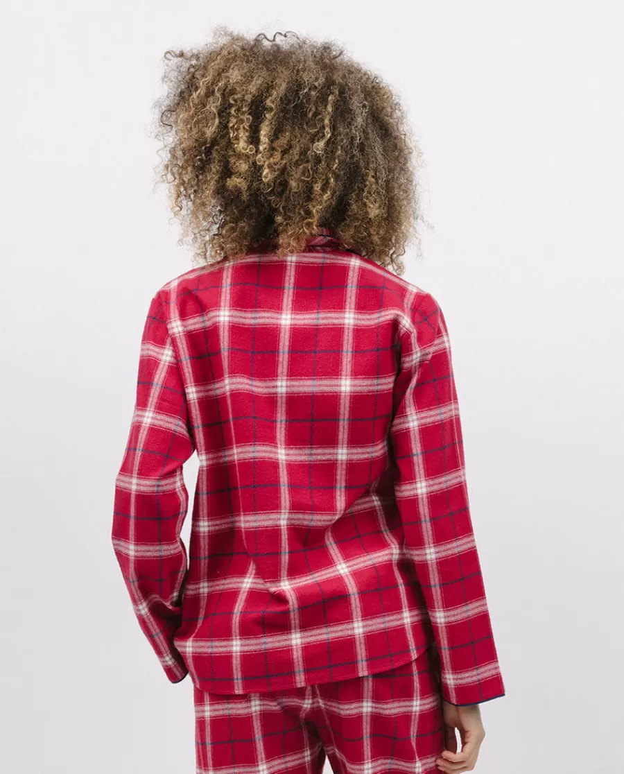Discount Noel Womens Super Cosy Check Pyjama Top Women Pyjama Tops
