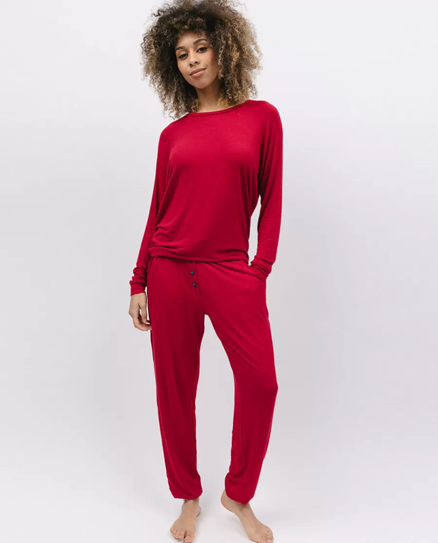 Sale Red Slouch Jersey Pyjama Set Women Loungewear