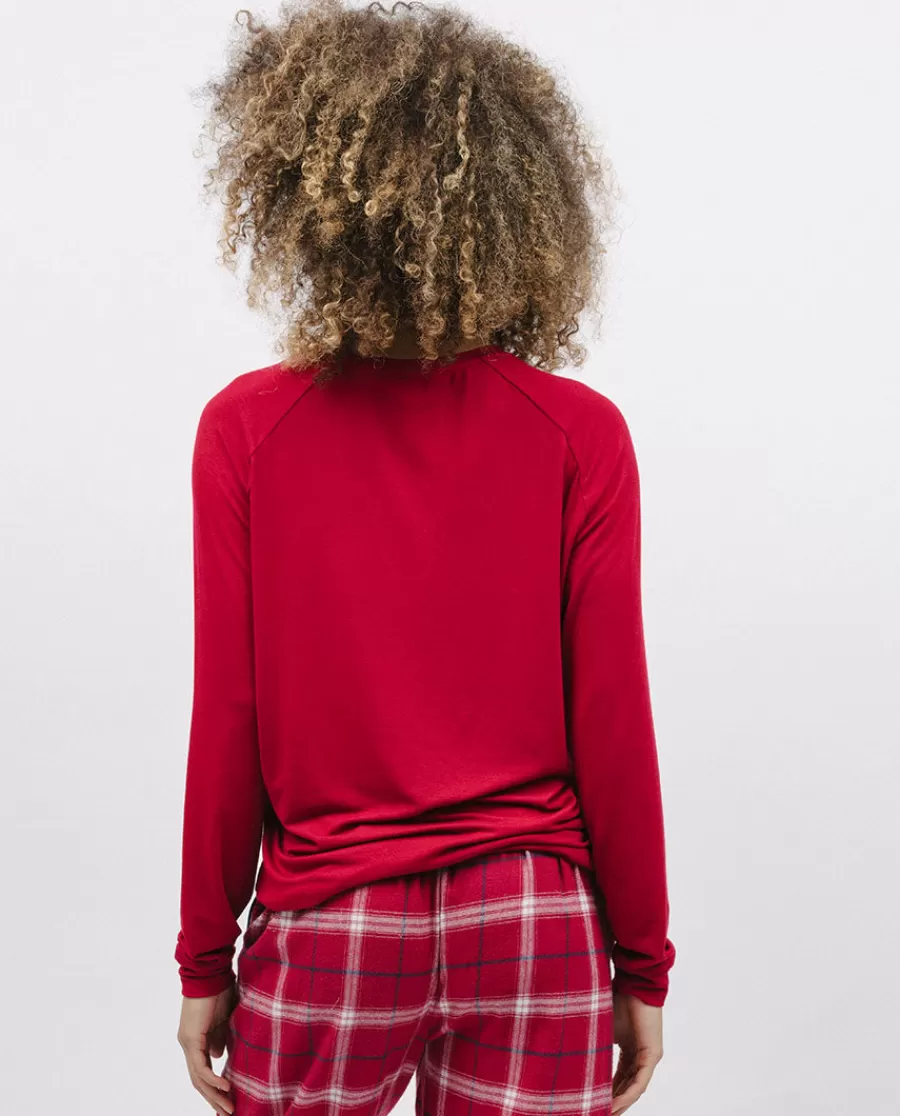 Shop Red Slouch Jersey Pyjama Top Women Loungewear