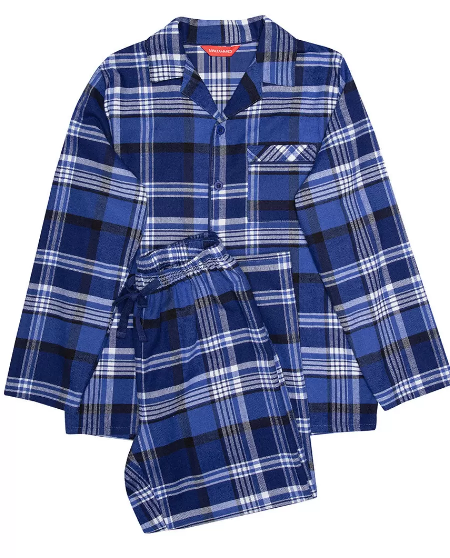 Store Riley Boys Navy Brushed Check Pyjama Set Kids Boys Pyjamas